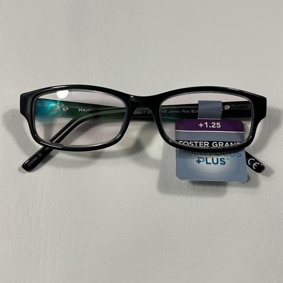 Foster Grant - Multi Focus Plus Black and Grey Reading Glasses - 1.25 - Picture 1 of 4